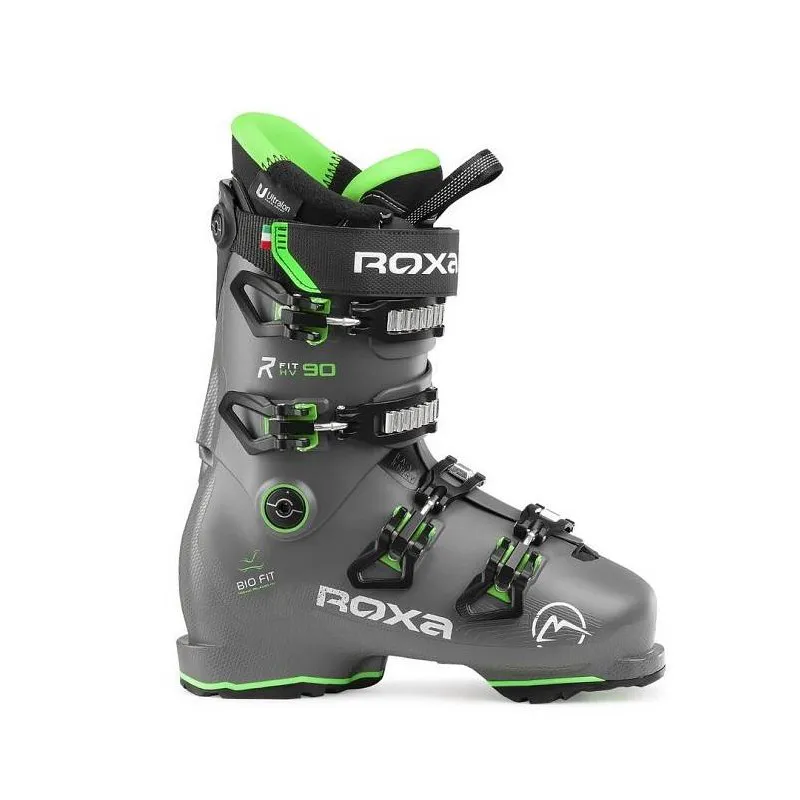 Men's ROXA RFIT 90 ALPINE ski boots are designed for All Mountain level skiers seeking comfort and control in a boot that fits a wide range of foot shapes comfortably.